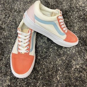 Vans Old Skool Platform Twill Sneakers In Paste Multi